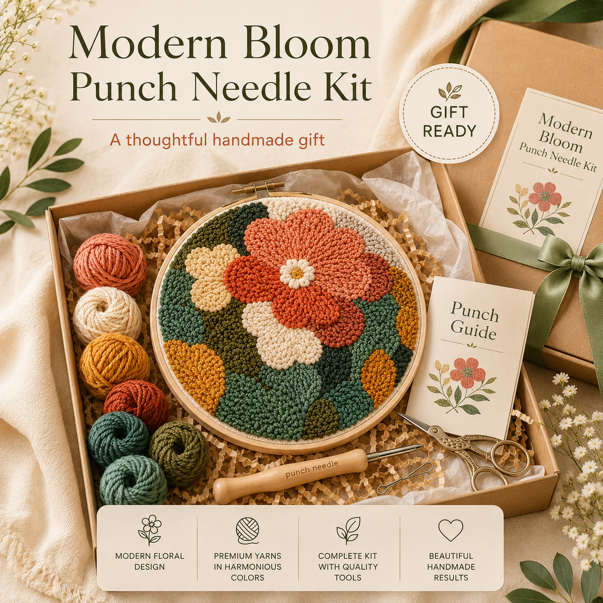Modern Bloom Punch Needle Kit