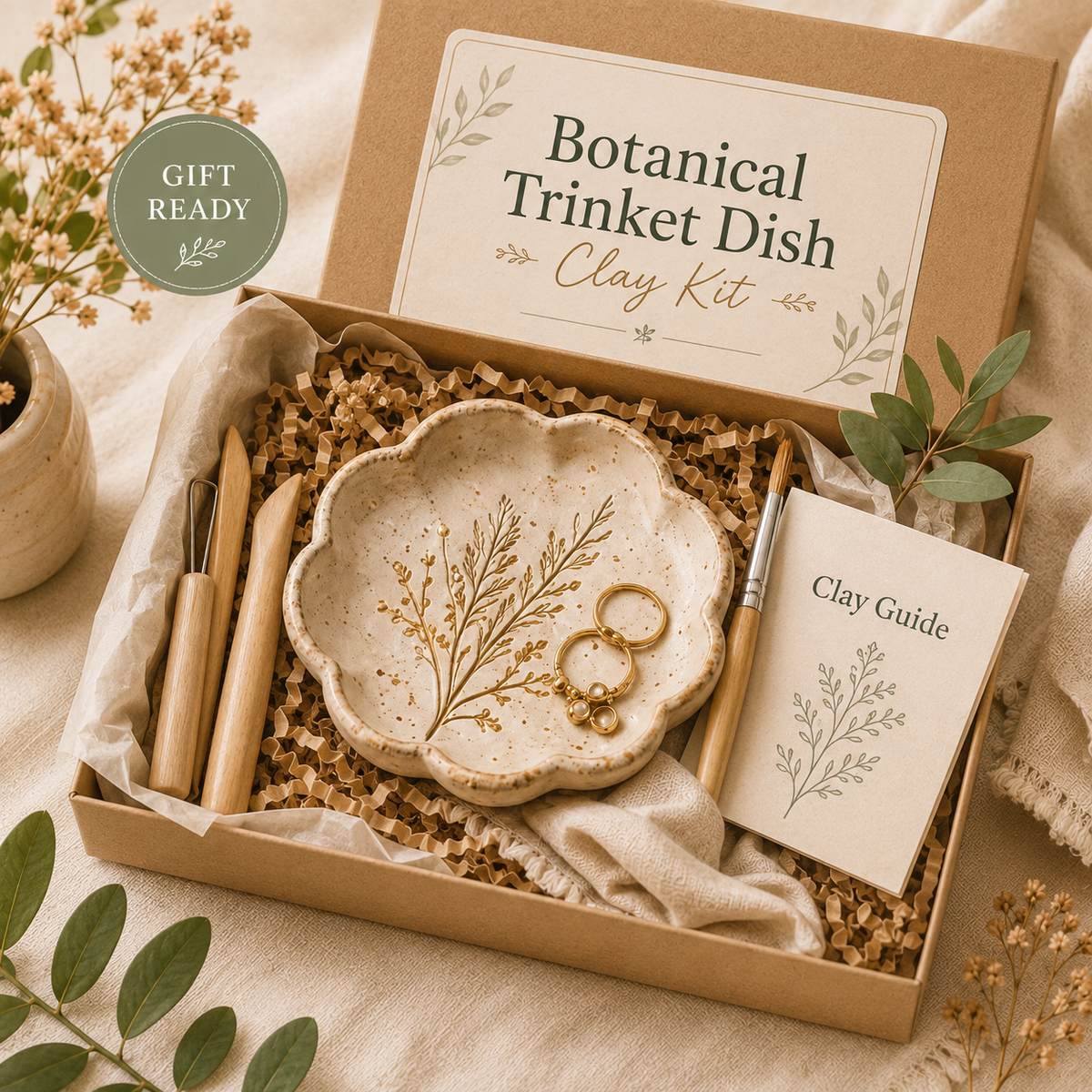 Botanical Trinket Dish Clay Kit