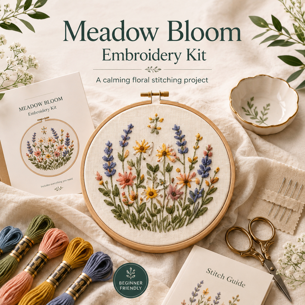 Meadow Bloom Embroidery Kit