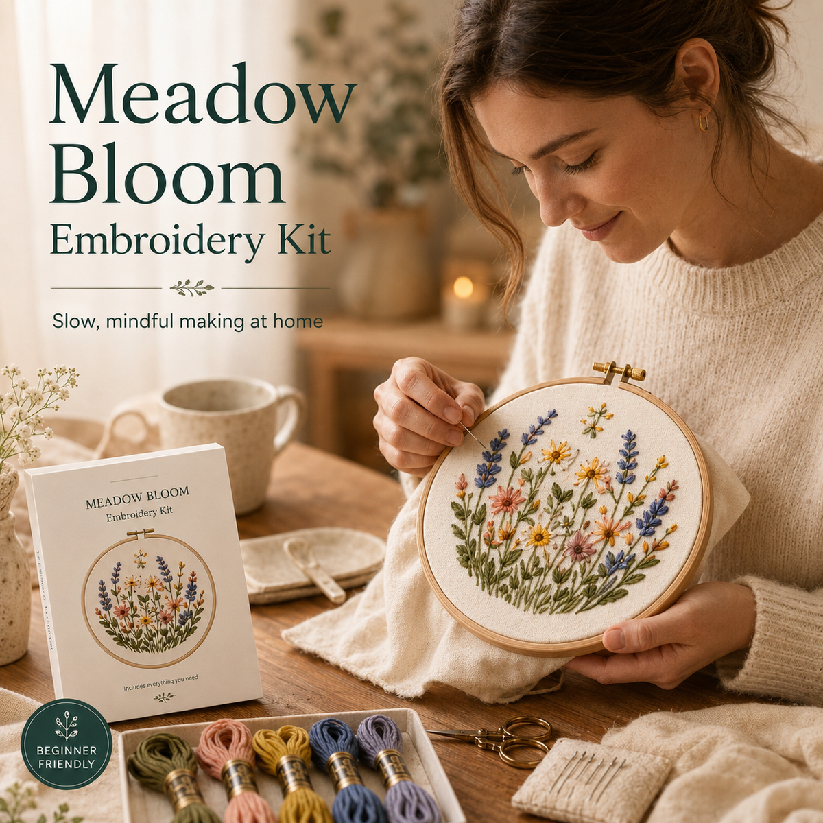 Meadow Bloom Embroidery Kit