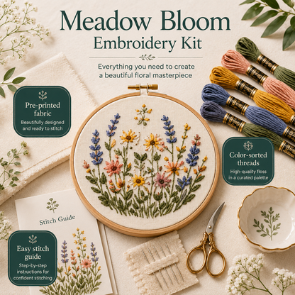 Meadow Bloom Embroidery Kit