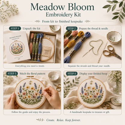 Meadow Bloom Embroidery Kit
