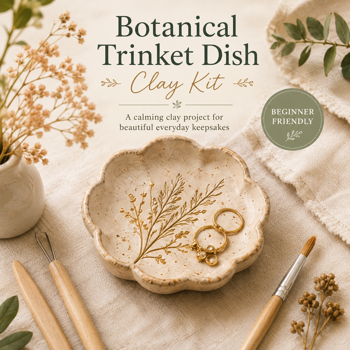 Botanical Trinket Dish Clay Kit