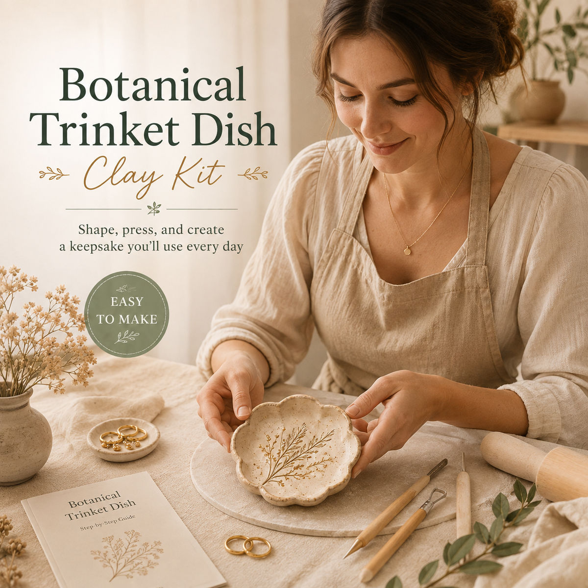 Botanical Trinket Dish Clay Kit