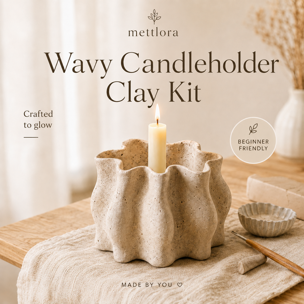 Wavy Candleholder Clay Kit